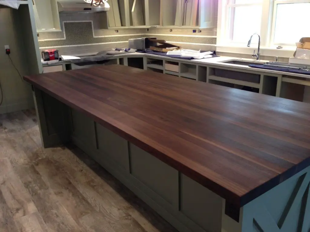 Edge Grain Wood Countertop Island