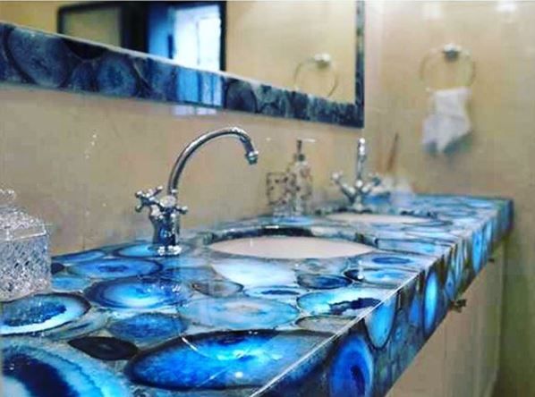 Blue Agate Gemstone Countertops