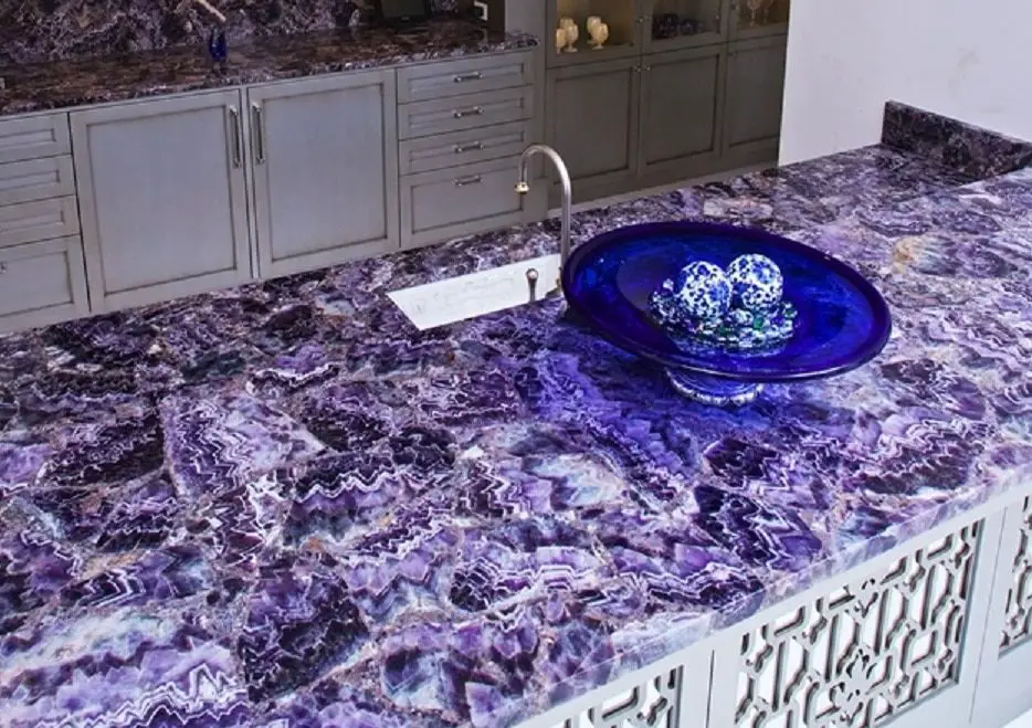 Purple Amethyst Gemstone Countertops