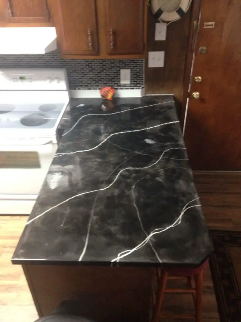 Black White Vein Epoxy Countertop